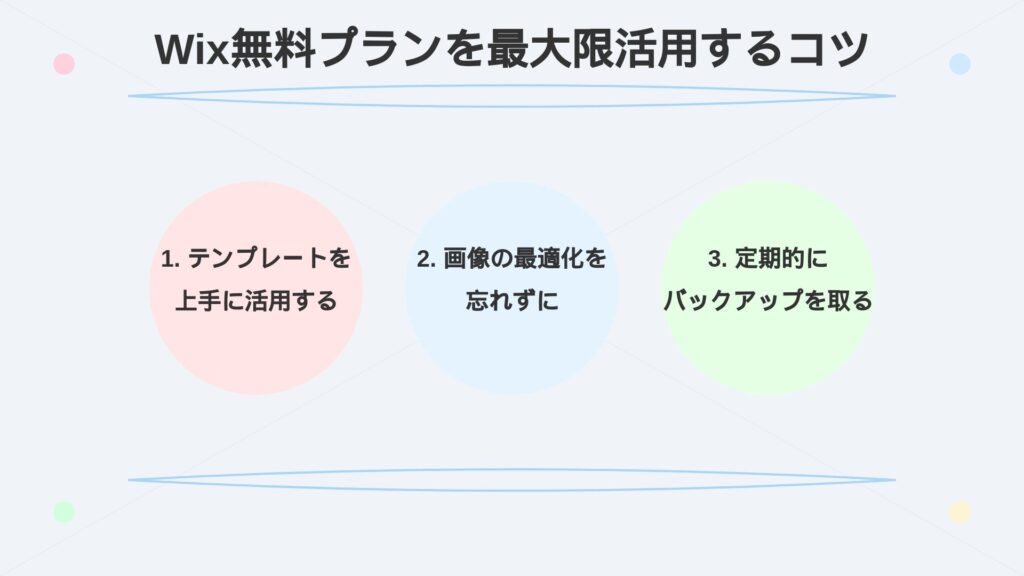 Wix無料プランを最大限活用するコツ