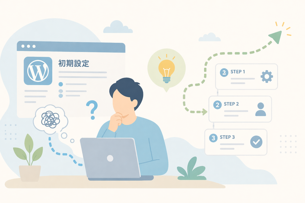 WordPress初期設定で止まるのは、知識不足より「何からやるか」が見えないからです