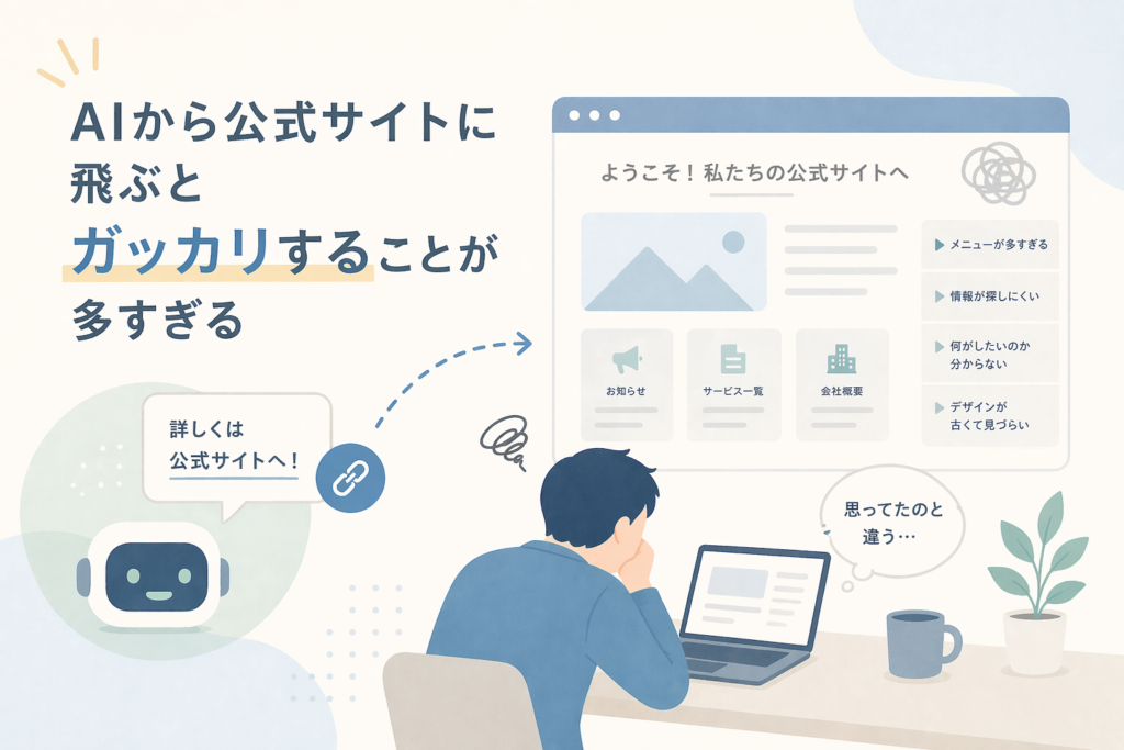 AIから公式サイトに飛ぶとガッカリすることが多すぎる