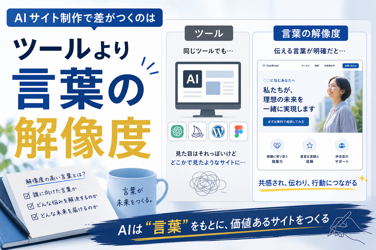 AIサイト制作で差がつくのはツールより言葉の解像度