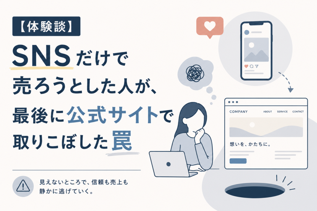 【体験談】SNSだけで売ろうとした人が、最後に公式サイトで取りこぼした罠
