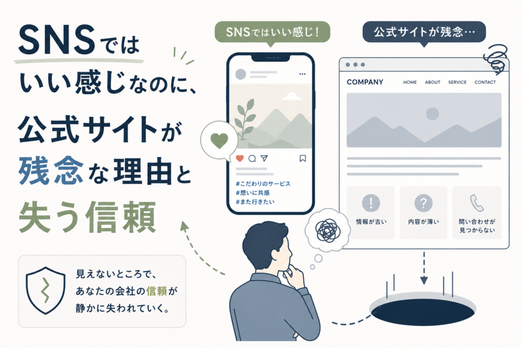 SNSではいい感じなのに、公式サイトが残念な理由と失う信頼